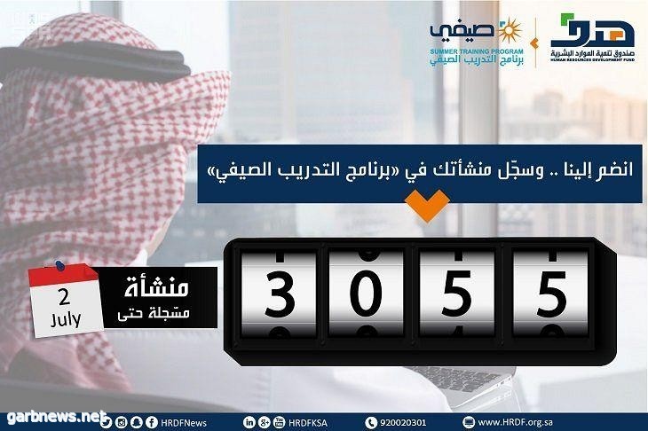 صندوق تنمية الموارد البشرية : 3055 منشأة سجلت فرصها التدريبية أمام الطلاب والطالبات ضمن برنامج التدريب صيفي