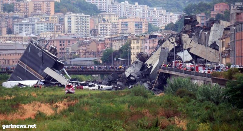 ارتفاع حصيلة قتلى انهيار جسر في إيطاليا إلى 35 شخصاً
