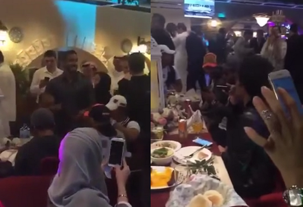 حفل غنائي مختلط داخل مطعم شهير بجدة " فيديو "