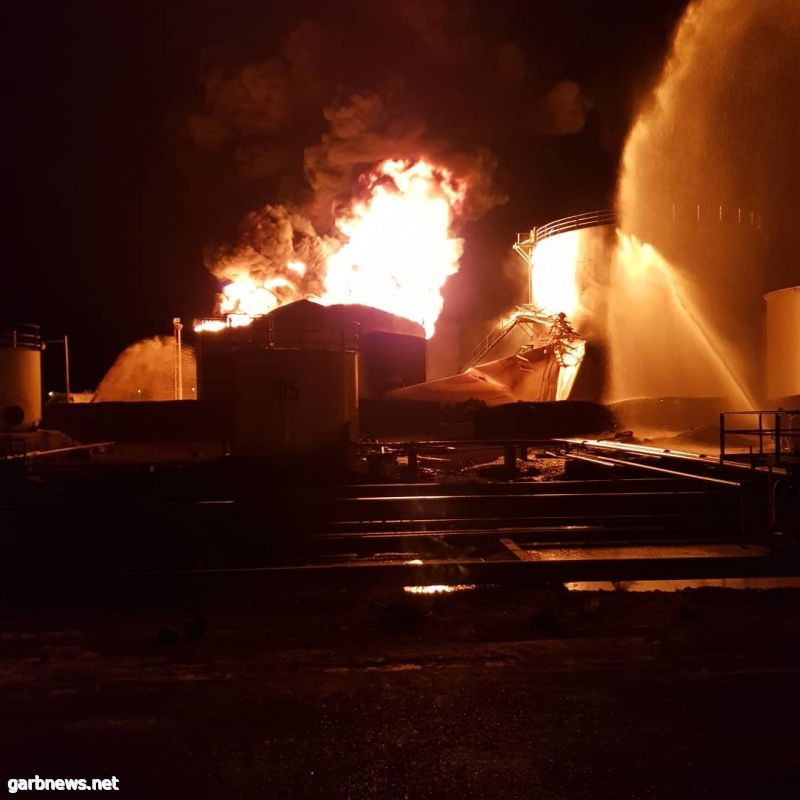 شركة مصافي عدن: تم إحتواء الحريق الذي أندلع في أحد خزانات مصافي عدن
