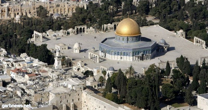 حريق في باحات المسجد الأقصى في القدس