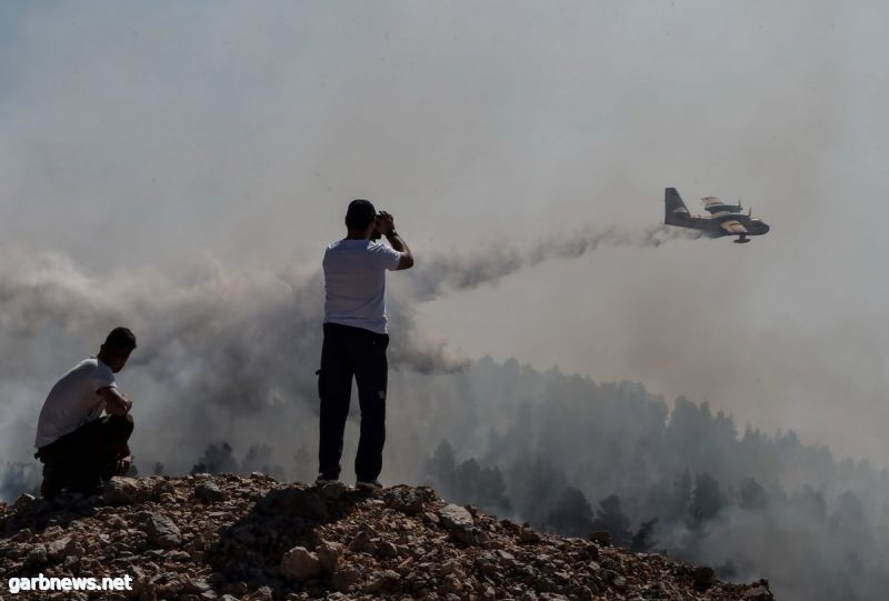 حريق مدمر بسبب كارثة بيئية في جزيرة إيفيا اليونانية