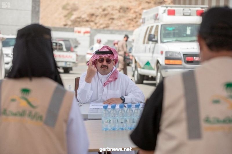 سمو أمير عسير يطَّلع على أعمال نقطة الفرز الصحي بقرضة