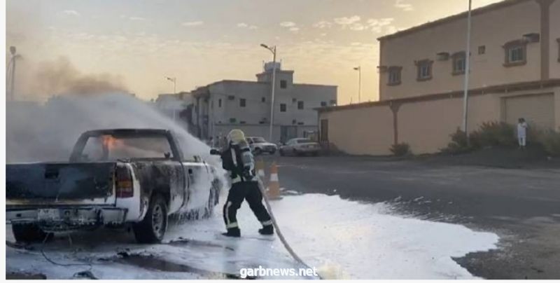 احد رفيدة، مجهول يتعمد حرق مركبة مواطن وكاميرا مراقبة تكشفة