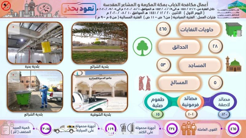 حملة مكثفة لمكافحة الذباب بأحياء مكة المكرمة والمشاعر المقدسة