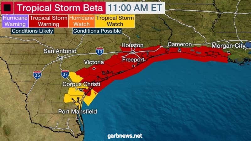 العاصفة المدارية بيتا تثير مخاوف من حدوث إعصار في تكساس
