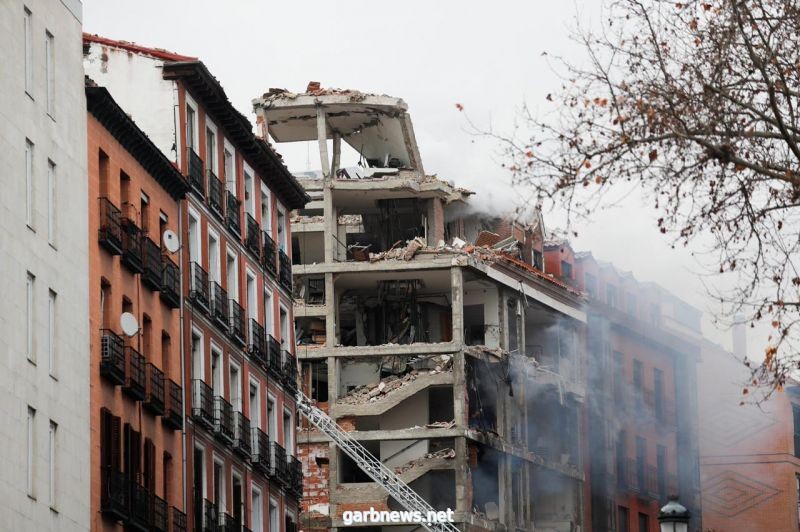 انفجار هائل في مدريد يدمر مبنى متعدد الطوابق