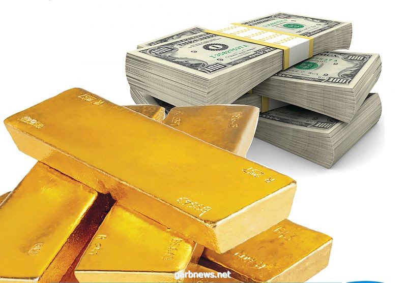 صعود الذهب مع نزول الدولار لمخاوف أسعار الفائدة