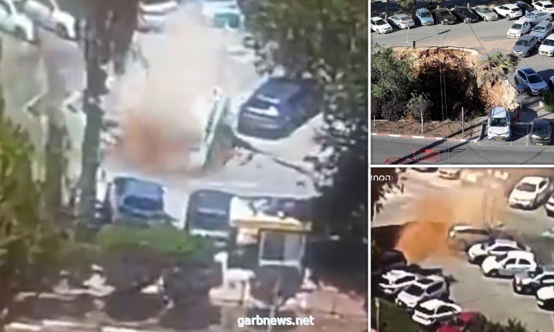 انهيار أرضي يبتلع سيارات بمستشفى إسرائيلي
