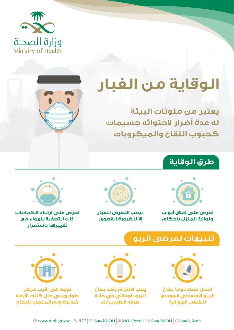 "صحة الرياض" لمرضى الربو : كونوا على حذر في التعامل مع موجة الغبار  @riyadhhealth