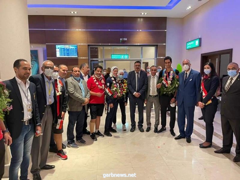 استقبال حافل من الشباب والرياضة المصرية  لأبطال التايكوندو بمطار القاهرة