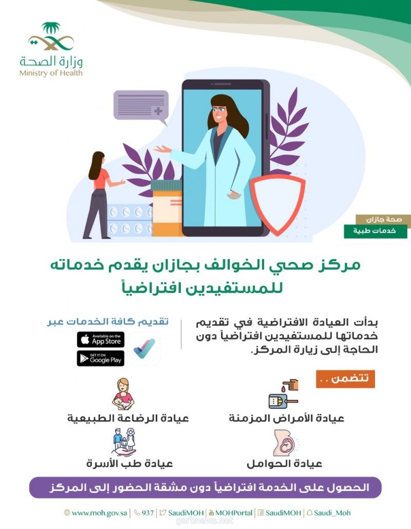 مركز صحي الخوالف بجازان يقدم خدماته للمستفيدين افتراضياً