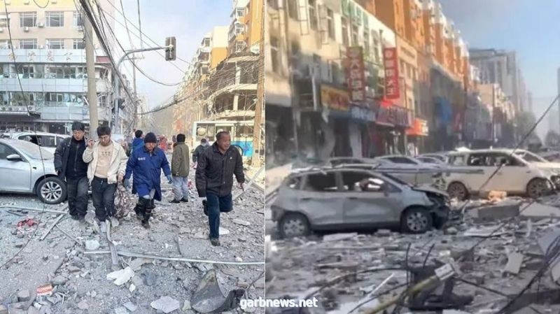 انفجار مروع في الصين يدمر شارعاً ويوقع عشرات القتلى والجرحى  " فيديو "