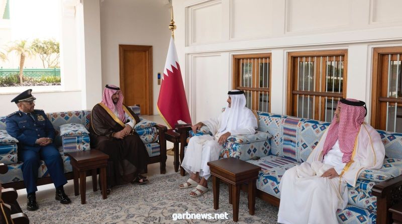 سمو أمير دولة قطر يستقبل سمو نائب وزير الدفاع