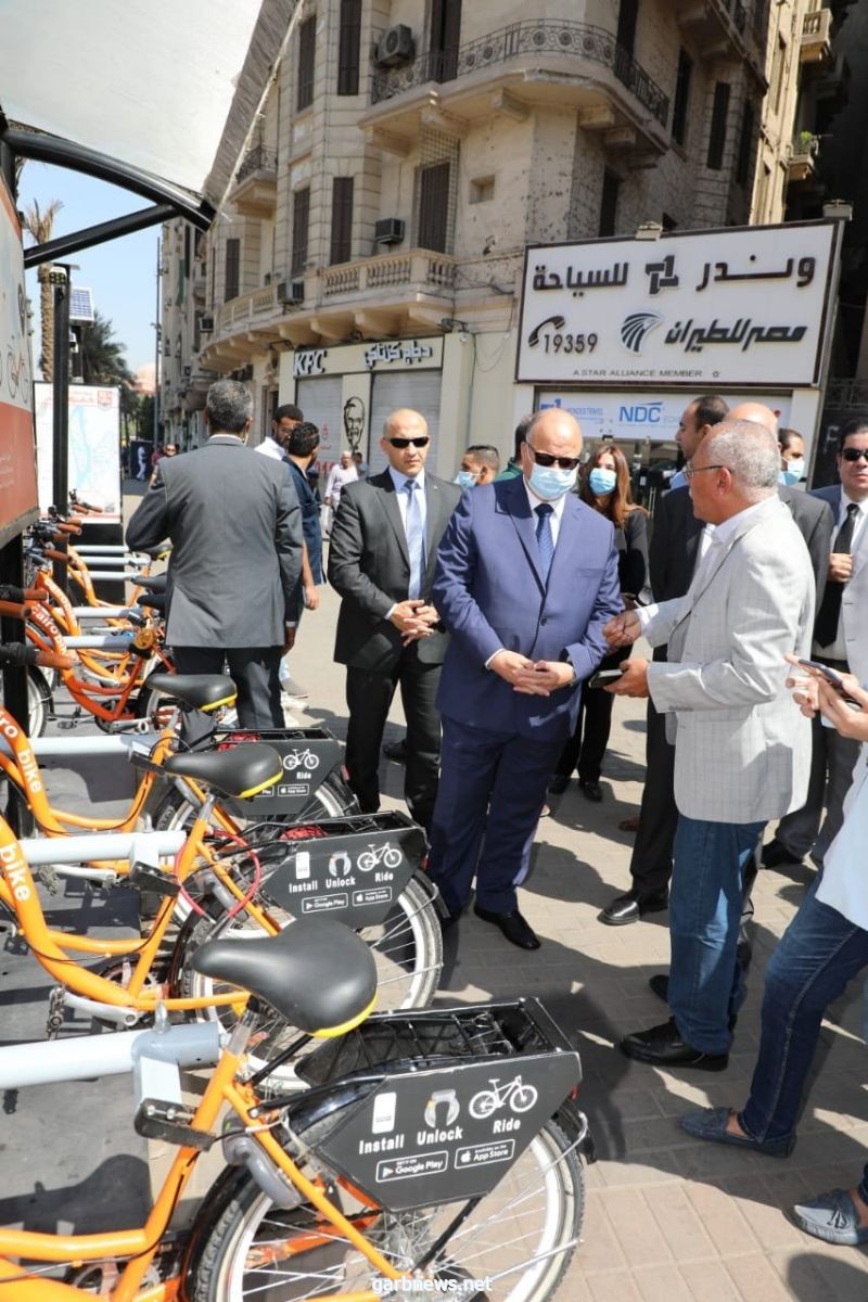 محافظ القاهرة يتفقد نموذجا لمحطات الدراجات بوسط البلد ويؤكد: الإعلان عن إفتتاح المرحلة الأولى خلال شهر