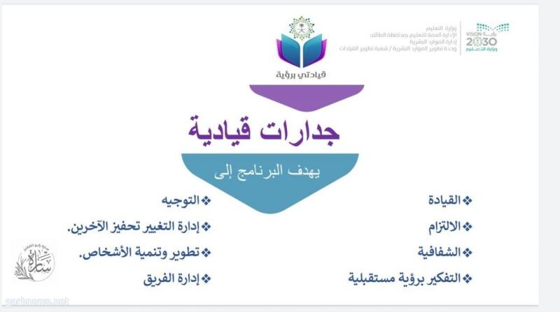 إدارة الموارد البشرية بالادارة العامة للتعليم في محافظة الطائف ممثلةً بوحدة تطوير الموارد البشرية ” تطلق مشروع ممارسات إدارية مميزة