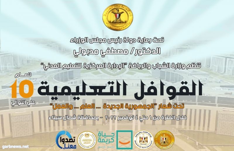 الشباب والرياضة المصرية تُطلق أولي فعاليات القوافل التعليمية للعام العاشر بــ"شمال سيناء" ... غدًا