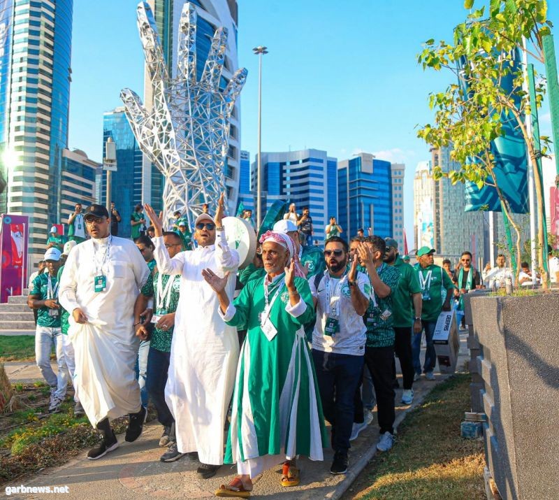 جمهور المنتخب السعودي ينظم أول مسيرة في كأس العالم 2022.. غداً