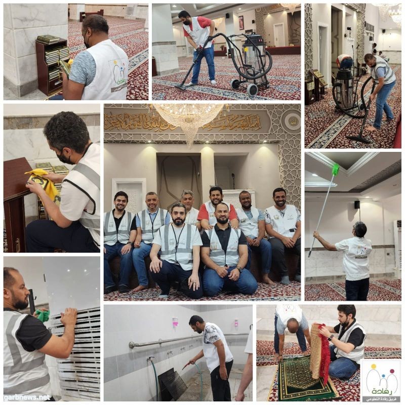 فريق رفادة التطوعي ينفذ مبادرة تنظيف وتطييب مسجد (بر الوالدين)