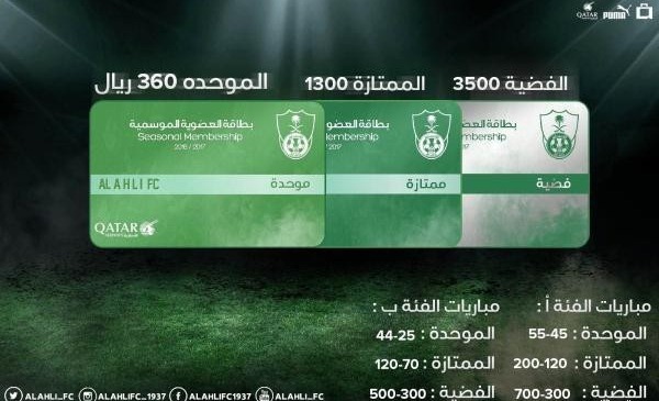 الأهلي يعلن التذاكر الموسمية في 3 فئات للجماهير ( فضية وممتازة وموحدة )