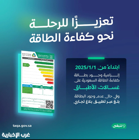 بدءًا من يناير 2025.. إلزامية بطاقة "كفاءة الطاقة لغسالات الأطباق"