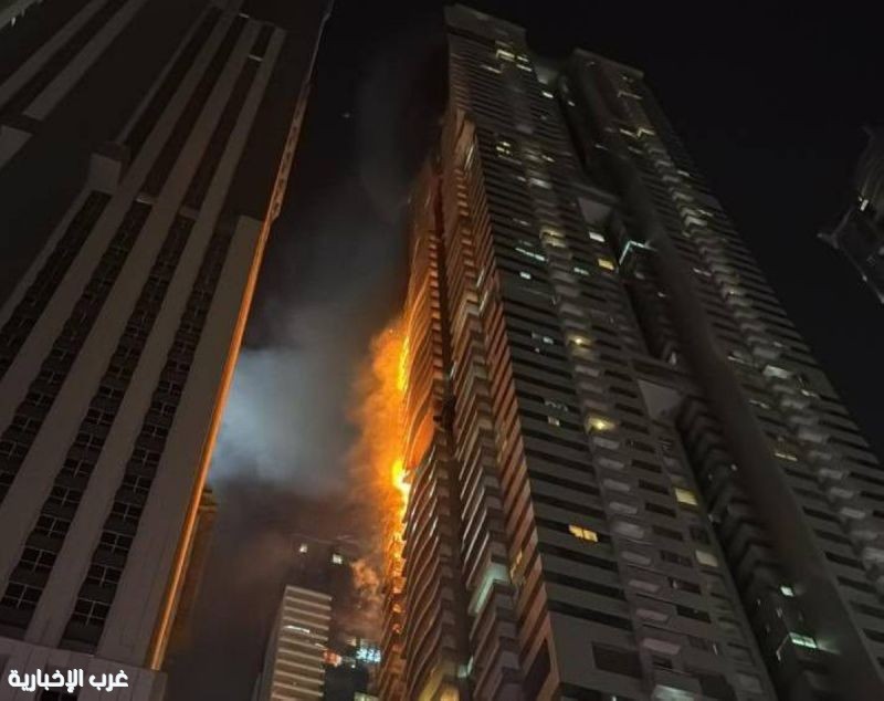 إخلاء آمن لآلاف السكان بعد حريق في برج سكني بدبي إخلاء آمن لآلاف السكان بعد حريق في برج سكني بدبي