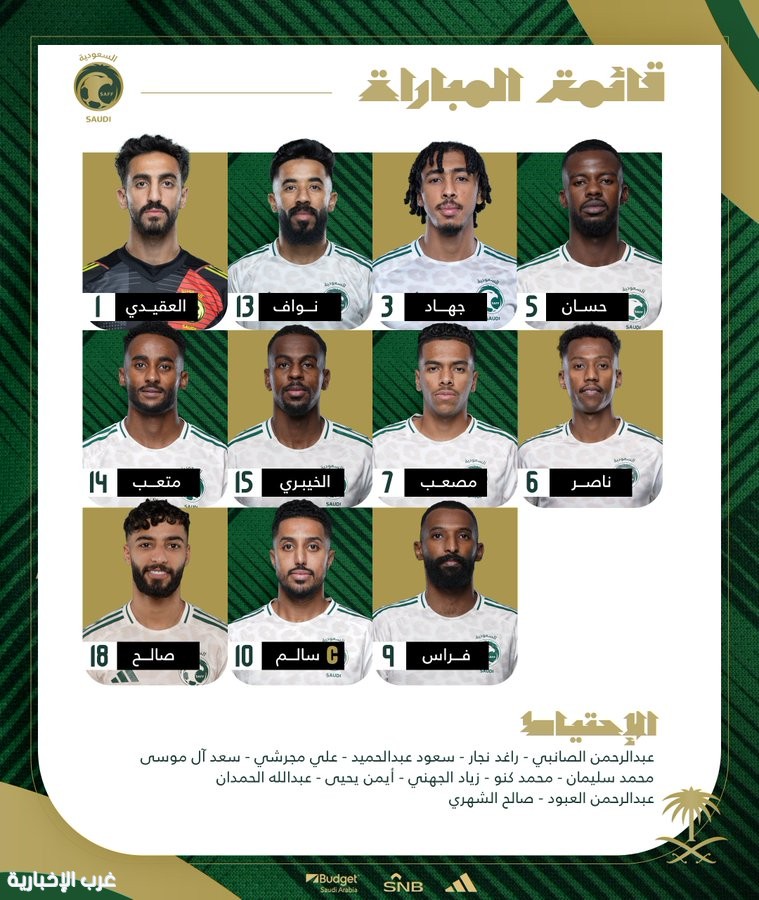 سالم الدوسري يقود تشكيل الأخضر أمام إندونيسيا في تصفيات كأس العالم