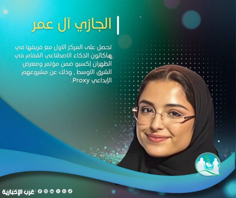 #وجوه_مشرقة في غرب : تفخر بالجازي بدر آل عمر… تتوّج بالمركز الأول في هاكاثون الذكاء الاصطناعي