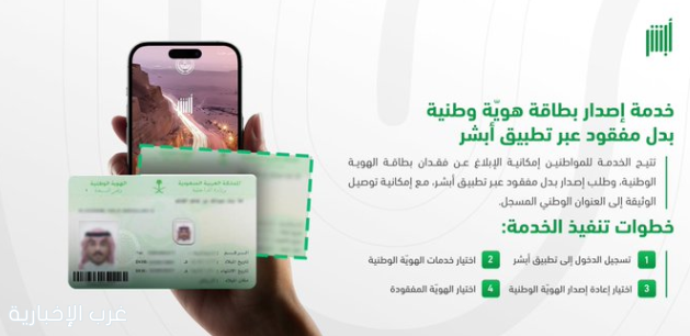 الأحوال المدنية توضح خطوات إصدار بطاقة هوّية وطنية بدل مفقود عبر تطبيق «أبشر»