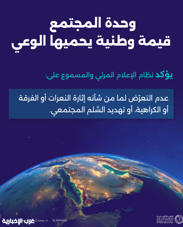 «تنظيم الإعلام»: وحدة المجتمع قيمة وطنية مشتركة يحميها الوعي