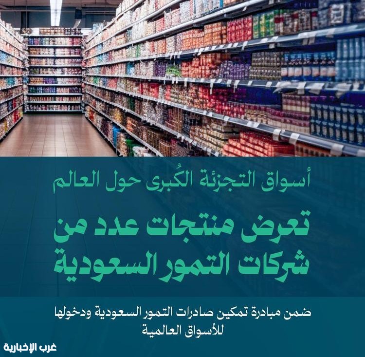 التمور السعودية تصل إلى 1500 فرع عالمي وتعزز مكانة المملكة الريادية