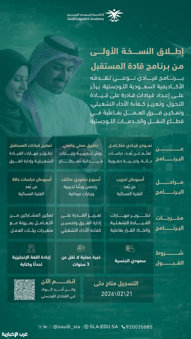 الأكاديمية السعودية اللوجستية تطلق النسخة الأولى من برنامج قادة المستقبل
