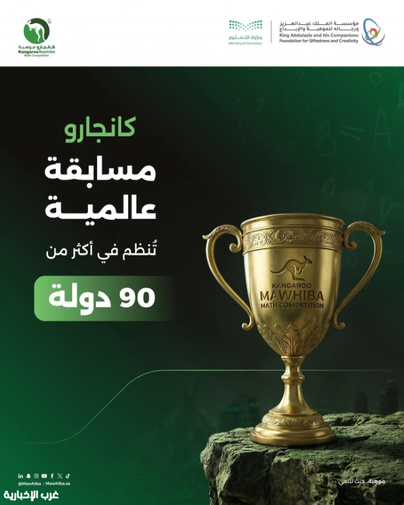 "موهبة" تفتح التسجيل في مسابقة كانجارو 2026 لطلبة التعليم العام