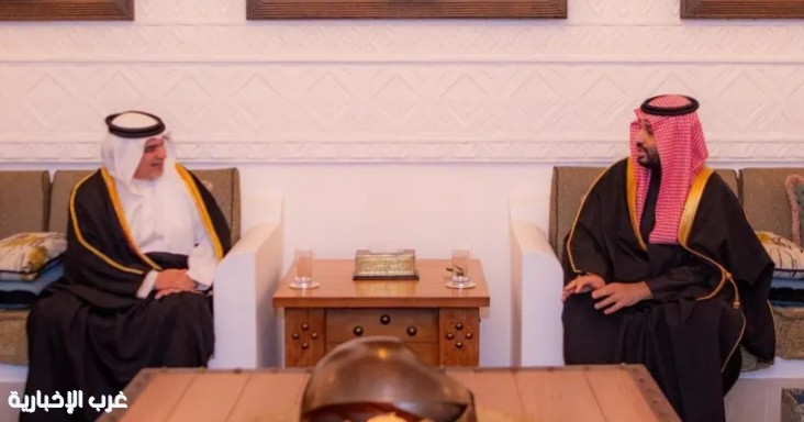 سمو ولي العهد يستقبل سمو ولي عهد مملكة البحرين