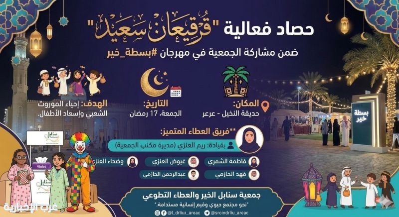 سنابل الخير والعطاء تضفي بهجة "القرقيعان" على زوار مهرجان "بسطة خير" بعرعر