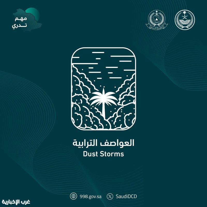 الدفاع المدني يواصل نشر الوعي بالعواصف الترابية ضمن برنامج التوعية بالظواهر الجوية "مهم تدري"
