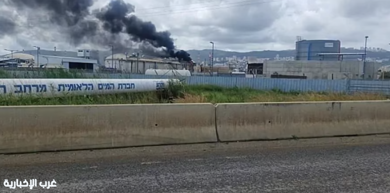 اندلاع حريق في مصفاة حيفا إثر هجوم إيراني اندلاع حريق في مصفاة حيفا إثر هجوم إيراني