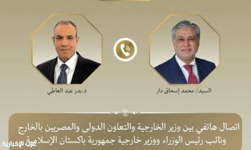اتصال هاتفي بين وزيري خارجية باكستان ومصر لبحث جهود تهدئة الأوضاع في المنطقة