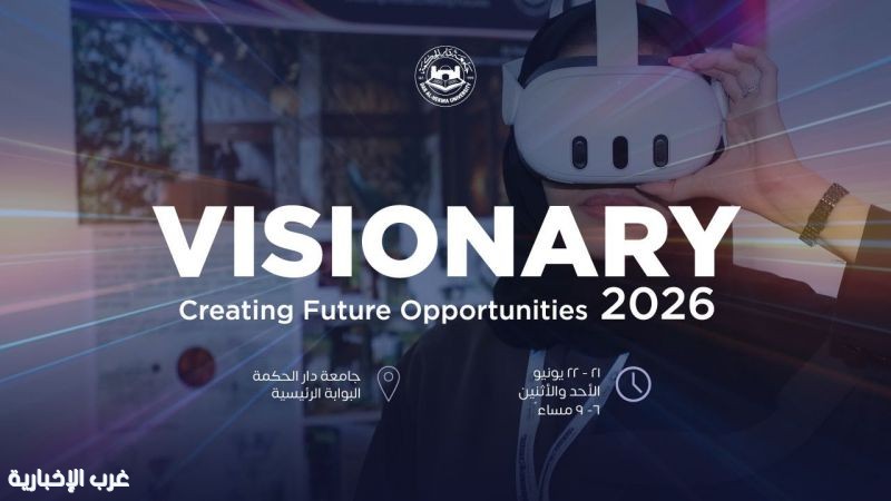 جامعة دار الحكمة تنظم معرض كلية الهندسة والحاسبات والتصاميم Visionary 2026 لعرض مشاريع الخريجات الرائدة جامعة دار الحكمة تنظم معرض كلية الهندسة والحاسبات والتصاميم Visionary 2026 لعرض مشاريع الخريجات الرائدة