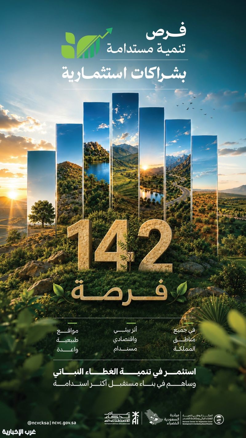 "الغطاء النباتي" يطلق 142 فرصة استثمارية
