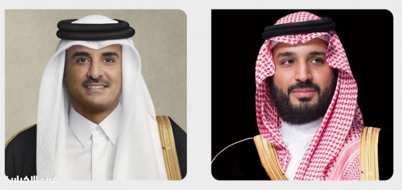 سمو ولي العهد يعزي هاتفيًا أمير دولة قطر في وفاة صاحب السمو الشيخ حمد بن خليفة آل ثاني