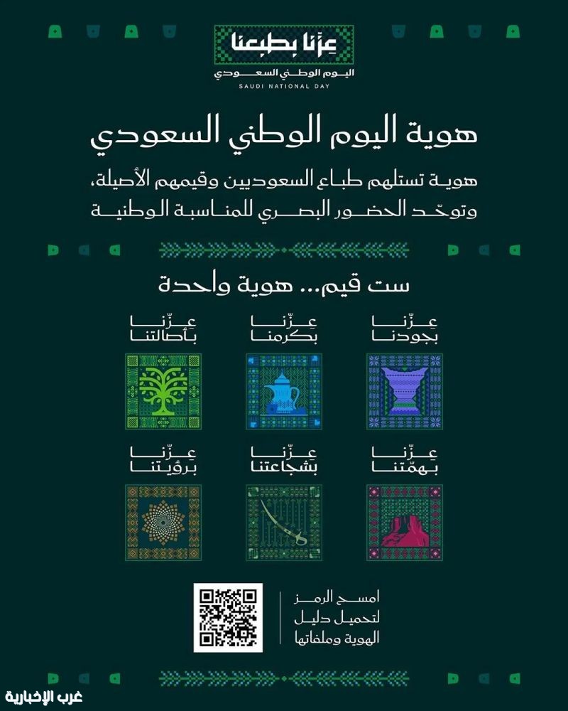 رئيس هيئة الترفيه يعلن إطلاق هوية اليوم الوطني لعام 2026 تحت شعار "عزّنا بطبعنا"
