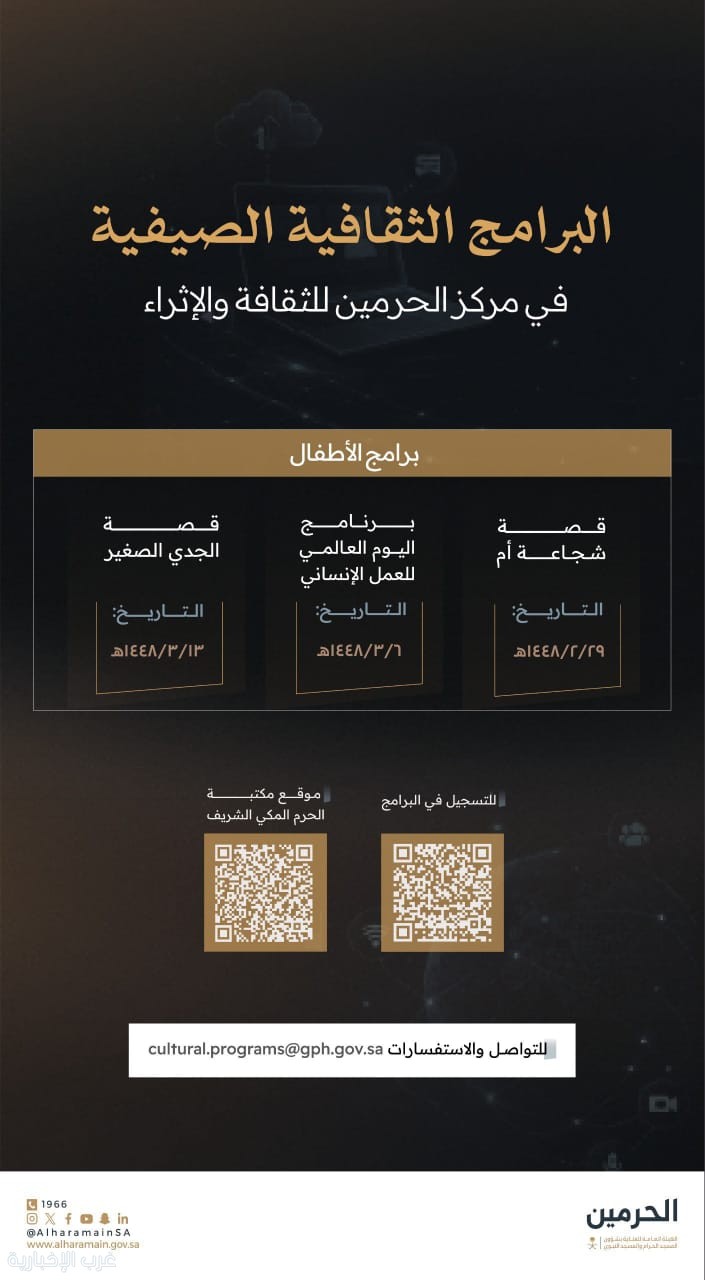 برامج ثقافية وإثرائية للأطفال في مكتبة الحرم المكي