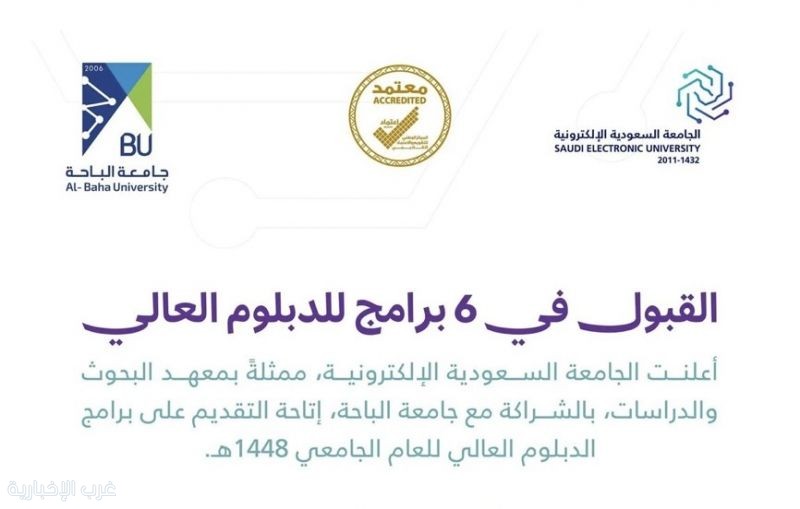 الجامعة #السعودية الإلكترونية تفتح القبول في 6 برامج للدبلوم العالي