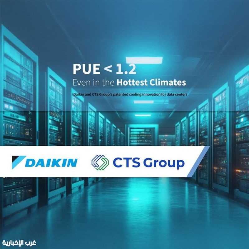 دايكن ومجموعة سي تي إس تكشفان عن تبريد ببراءة اختراع يحقق PUE أقل من 1.2 في الشرق الأوسط دايكن ومجموعة سي تي إس تكشفان عن تبريد ببراءة اختراع يحقق PUE أقل من 1.2 في الشرق الأوسط