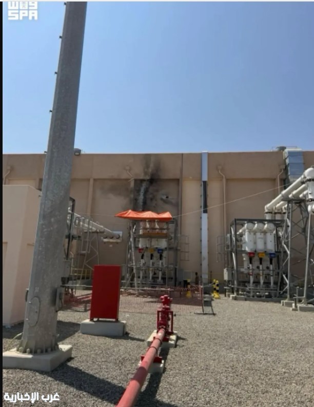 التحالف: استهداف الميليشيا الحوثية الإرهابية محطة (طيبة) لتوزيع الكهرباء بمدينة الرسول الكريم (المدينة المنورة) التحالف: استهداف الميليشيا الحوثية الإرهابية محطة (طيبة) لتوزيع الكهرباء بمدينة الرسول الكريم (المدينة المنورة)