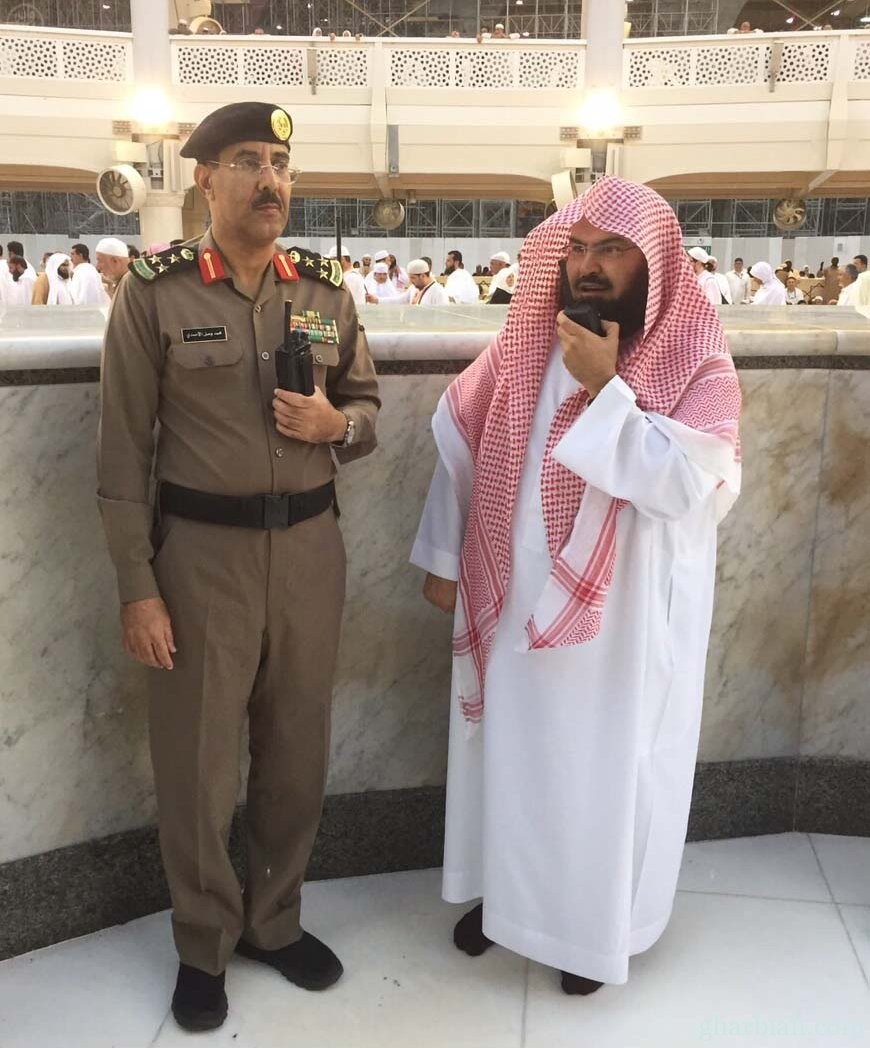 الشيخ السديس يقدر جهود أمن المسجد الحرام