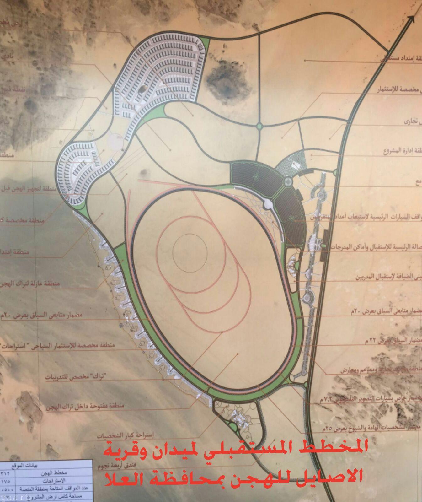 المخطط  المستقبلي لميدان  وقرية الأصايل للهجن  بمحافظة العلا