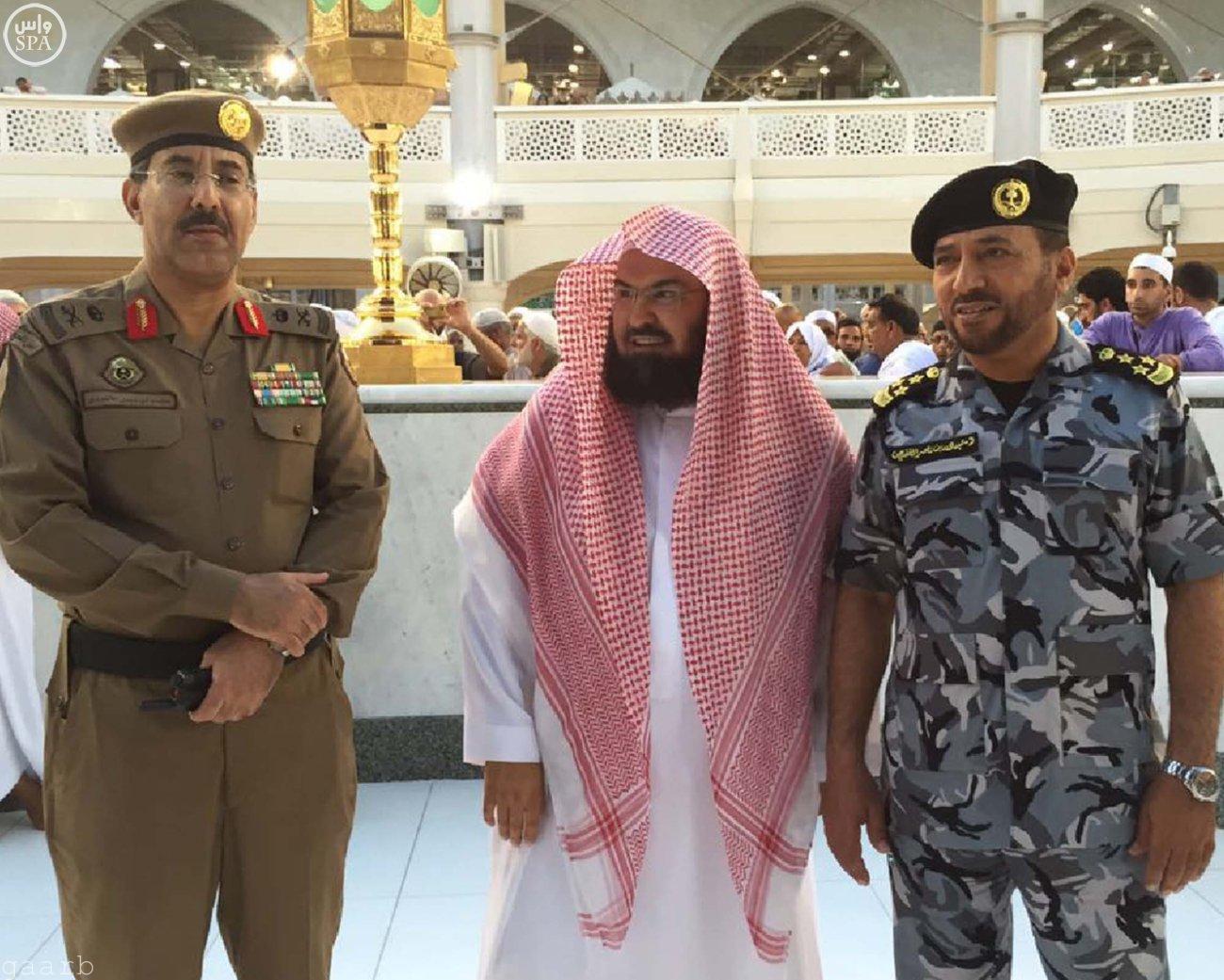 الشيخ السديس يلتقي قائد قوة أمن المسجد الحرام وقوة أمن الحج والعمرة