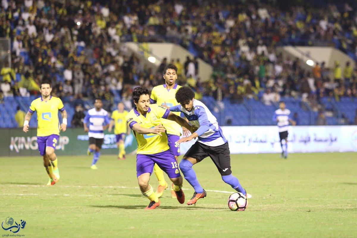 النصر يعبر النهضة بثنائية نايف ويتأهل لملاقاة الهلال